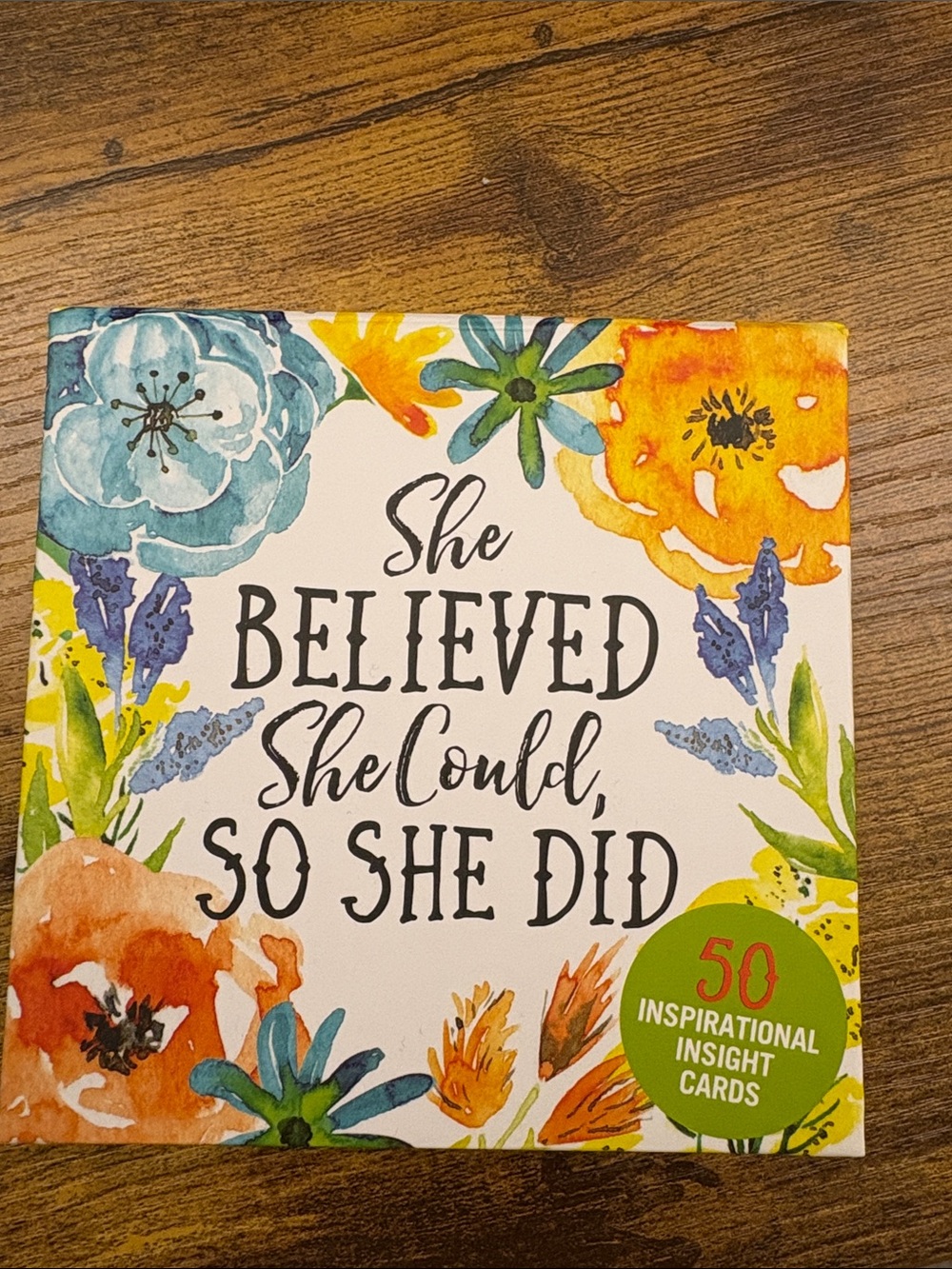 Inspirational Floral Insight cards She Believed She Could, So She Did"